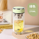 富光（FUGUANG）雙層隔熱迷你玻璃杯耐高溫泡茶杯男女士帶蓋時(shí)尚鵝蛋耐熱透明水杯 綠色270ml