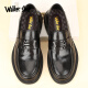 Walker Shop新款男鞋厚底商務(wù)休閑皮鞋男士大頭鞋軟底軟面透氣套腳 黑色套腳 42