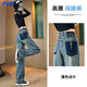 FSHE窄版闊腿牛仔褲女春夏2025新款高腰顯瘦復(fù)古撞色小個(gè)子直筒褲 藍(lán)色 28 _建議100-110斤