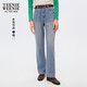 Teenie Weenie小熊牛仔褲女2025年春夏新款休閑學(xué)院簡(jiǎn)約通勤直筒褲