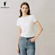 POLOWALK女士短袖T恤2025夏季新品女式短袖圓領(lǐng)T恤女裝上衣 白色 XL /170
