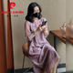 皮爾卡丹（pierre cardin）國際大牌天絲連衣裙女裝夏季2025新款香云紗刺繡寬松新中式旗袍裙 淺紫色 L 115-130斤