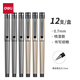 得力（deli） 中性筆筆芯商務(wù)中性筆水筆簽字筆芯學(xué)生辦公用品 S96  噴漆款0.7mm  12支裝  品質(zhì)款