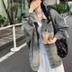 妙奕嘉牛仔外套女2025年新款春秋季女士外套休閑風時尚小個子氣質(zhì)高級感 美式復古做舊牛仔外套 常規(guī) L 【建議118-135斤】