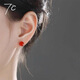 七度（SEVEN DEGREE）S925銀紅瑪瑙耳釘養(yǎng)耳洞耳飾2025新款爆款高級感耳飾銀針氣質(zhì)大氣