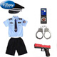 迪士尼（Disney）兒童警常服夏裝短袖套裝男女童小孩衣服警官服小寶寶警訓練演出服 小警察男款七件套黑帽 110