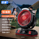 倍量（Doublepow）充電風扇超長續(xù)航大風力大容量戶外釣魚露營電風扇學校宿舍桌面風扇 黑色【搖頭/定時/照明/遙控】 20000mAh