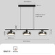 餐廳吊燈2025新款高級(jí)感意式玻璃三頭吧臺(tái)餐桌燈具現(xiàn)代簡(jiǎn)約餐廳燈 B款-高亮3頭-珍珠黑-三色變光