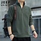 JEEP SPIRIT吉普衛(wèi)衣男春秋季長袖T恤男士男裝寬松休閑搖粒絨潮流上衣服
