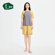 松山棉店小輕松睡衣套裝莫代爾棉夏季薄款短袖家居服女士-黃色M