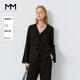 麥檬MM奢華質(zhì)感貴氣十足/垂墜襯衫上衣商場(chǎng)同款25春新品5G2220341 黑色 M （100-115斤）