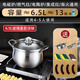 鉑力人鉑力人18/10L不銹鋼蒸鍋湯鍋加厚家用燃?xì)庠钫糁鬅跽麸埳衿髡裘罪?【玻璃款】18/10L湯鍋 24cm 6.5L