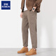 羅蒙（ROMON）休閑褲子男士春秋季直筒寬松錐形男褲春夏款薄款加厚純棉長(cháng)褲子 361棕色 32