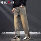 增致牛仔（zengzhi）美式水洗闊腿牛仔褲男款2026春季復古做舊男褲寬松直筒褲子男