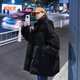 乖甜星2-300斤胖mm大碼女裝連帽加厚棉衣棉服冬季新款寬松百搭面包服潮 黑色 2XL 建議210-240斤