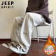 JEEP SPIRIT吉普褲子男士休閑褲男秋冬季加厚保暖寬松直筒運動(dòng)衛長(cháng)褲