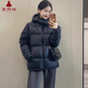 夏雨瑤黑色棉服女冬季2025年新款韓系設(shè)計(jì)感百搭加厚小個(gè)子連帽棉襖外套 黑色  M 100-110斤