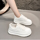 意爾康王子特價(jià)撿漏軟皮厚底小白鞋女26春季軟底板鞋輕便休閑運動(dòng)鞋 【廠(chǎng)家24H速發(fā)】米白色 35