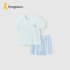 童泰夏季5月-4歲嬰兒男女寶寶短袖套裝TS31J422 藍色 80cm