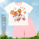 汪汪隊立大功（PAW PATROL）兒童短袖套裝男女童夏季短褲寶寶休閑運動童裝兩件套PA1912 130
