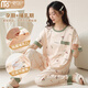 莫代爾孕婦睡衣女夏產(chǎn)前產(chǎn)后長(cháng)褲半袖孕期哺乳期兩用大碼純棉月子服套裝 MDE6119短袖長(cháng)褲套裝 L [建議100-120斤]
