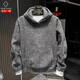倉(cāng)石一樹新品潮流秋冬新款小香風(fēng)連帽衛(wèi)衣男士感潮流百搭休閑上衣 黑色 常規(guī) L