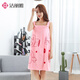 潔麗雅夏季薄款速干吸水可穿可裹可扣浴巾女吊帶背心式兒童洗澡浴袍浴裙 可穿可扣-粉色-1件夏季薄款-
