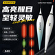 六魚(yú)細(xì)尾夜光漂led電子漂316黑坑硬尾浮漂雙排 RG50-2【咬鉤變色】