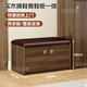 淺梵家用進(jìn)門(mén)口實(shí)木換鞋凳鞋柜一體入戶(hù)玄關(guān)可坐式鞋架長(cháng)條儲物穿鞋凳 胡桃色兩層60cm-咖色坐墊