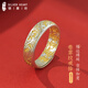 銀意坊銀戒指女款活口指環(huán)純銀9999卷草紋鎏金戒子送長輩送媽媽生日禮物 鎏金卷草紋戒指999.9足銀