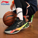 李寧童鞋兒童籃球鞋男大童新款先鋒力防滑減震回彈籃球鞋 黑色80-1 先鋒力 35