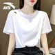 安踏夏季運動(dòng)t恤女速干透氣薄款上衣冰絲休閑正肩百搭短袖 7114-1純凈白 M