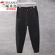 啄木鳥(niǎo)（TUCANO）休閑褲子男春秋季潮流百搭韓版修身小腳褲純棉小個(gè)子錐形九分褲 黑色百搭九分褲(純棉品質(zhì)) 30 110-120斤
