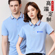 蔚印夏季POLO定制工作服T恤訂做團(tuán)體工衣廠服文化廣告衫短袖印繡logo 天藍(lán)色 L