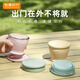 專屬時代食品級可折疊硅膠水杯戶外露營茶水杯差旅便攜漱口杯 薄荷綠150ml