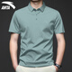 安踏polo衫男短袖有領(lǐng)透氣紅色體恤襯衫男士運動(dòng)速干冰絲翻領(lǐng)休閑T恤 7114-13青恒綠 L /175