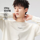 布衣傳說(shuō) 230g重磅雙紗棉 秋季純色長(cháng)袖t恤男士寬松打底衫上衣服 杏色 M