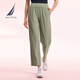 諾帝卡（NAUTICA）【商場同款】女裝25春季新款錦氨垂感直筒休閑褲女51KO13 海草綠315 L