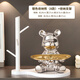 呂曉浪入戶(hù)玄關(guān)鑰匙收納擺件暴力熊置物架輕奢高檔客廳進(jìn)門(mén)口鞋柜裝飾品 雙手托盤(pán)熊【銀】+收納架