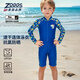 ZOGGS英國(guó)ZOGGS 兒童男童新款連體泳衣 連體防曬游泳沖浪服溫泉速干 藍(lán)色/綠色 130 -140cm/23-30kg