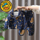 G·DUCK KIDS小黃鴨男童春裝套最裝新款兒童春秋款牛仔兩件套洋氣寶寶痞帥休閑 藍色 120 cm