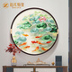 趙氏恒璽（ZONLOLV） 新中式刺繡掛畫蘇州刺繡成品裝飾畫九魚圖精品入戶玄關(guān)客廳風(fēng)景 實木立體圓框