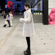 皮爾卡丹立領(lǐng)仿水貂皮毛一體大衣女2025新款羊羔絨中長(cháng)款加厚保暖皮草外套 米白色 S