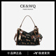 CK&WQ包包女式2026新款馬年小馬刺繡時(shí)尚小方包輕奢單肩包斜挎包 黑色