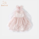 班喜迪女童連衣裙夏裝新款洋氣兒童公主裙周歲禮服背心裙子夏季寶寶紗裙 粉色 100