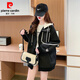 皮爾卡丹（pierre cardin）華夫格衛衣外套女開(kāi)衫連帽春秋薄款寬松學(xué)生潮大碼女裝2026年新款 黑色 L 115-135斤