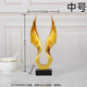 新中式飛鷹大鵬展翅擺件現(xiàn)代輕奢擺件客廳電視柜裝飾品 中號(hào)宏圖(金色黑底)