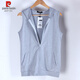 皮爾卡丹（pierre cardin）帶帽馬甲男春夏薄款運(yùn)動(dòng)坎肩無袖連帽健身背心帽衫大碼馬夾外套潮 376款灰色 正常尺碼 XL