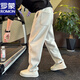 羅蒙（ROMON）潮牌直筒衛褲男款寬松運動(dòng)褲男褲2025新款春秋季新款休閑褲子男 淺灰色 主圖款 L 建議140斤內