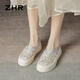 ZHR漁夫鞋女透氣網(wǎng)紗休閑布鞋女百搭舒適厚底單鞋女 M626 銀色 38 